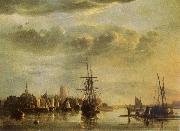 Aelbert Cuyp The Meuse by Dordrecht oil on canvas